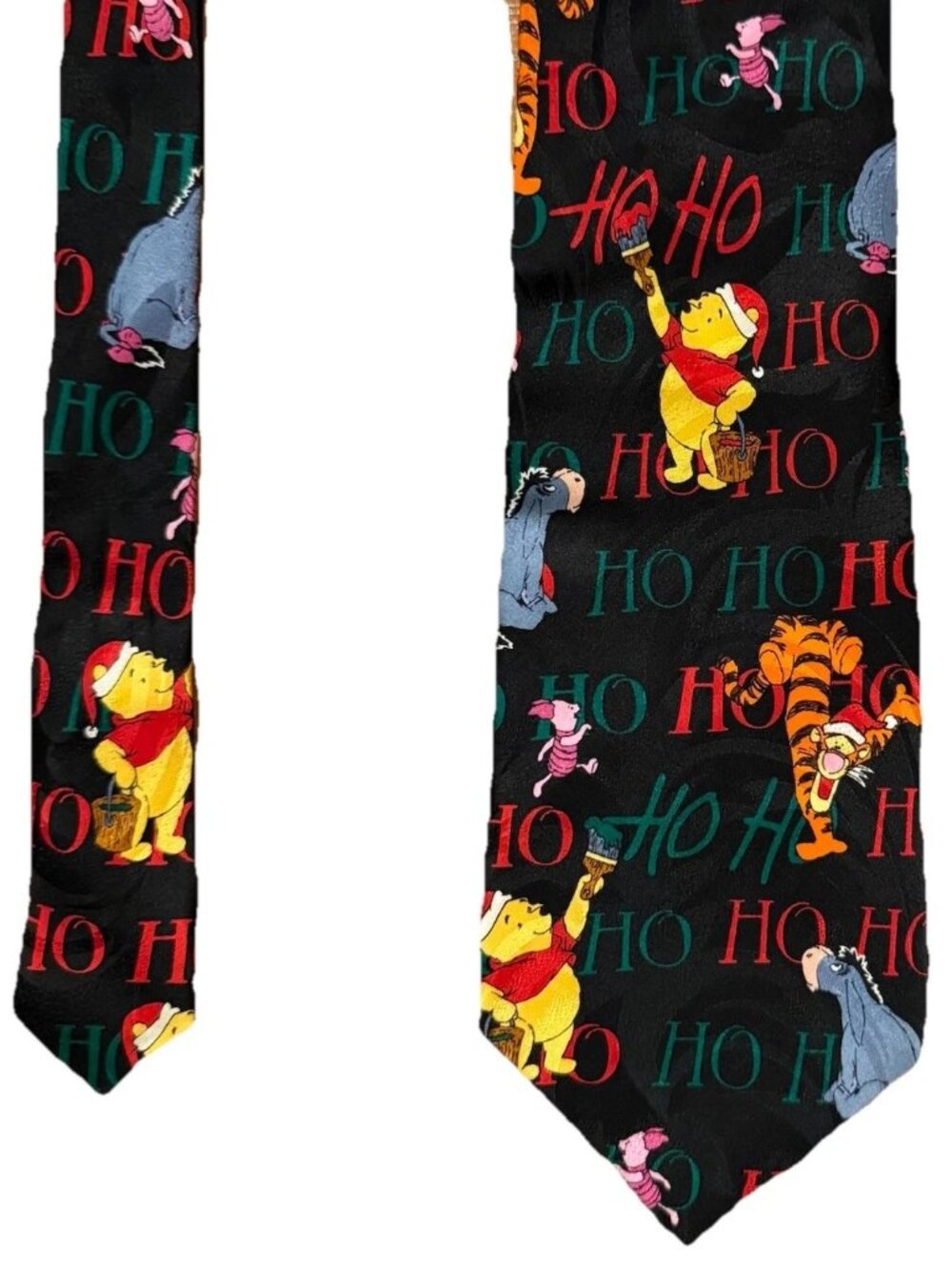Vintage Christmas Winnie The Pooh Piglet Eeyore Ho Ho Ho Vintage Men's Tie